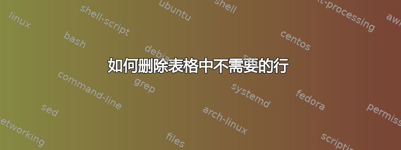 如何删除表格中不需要的行