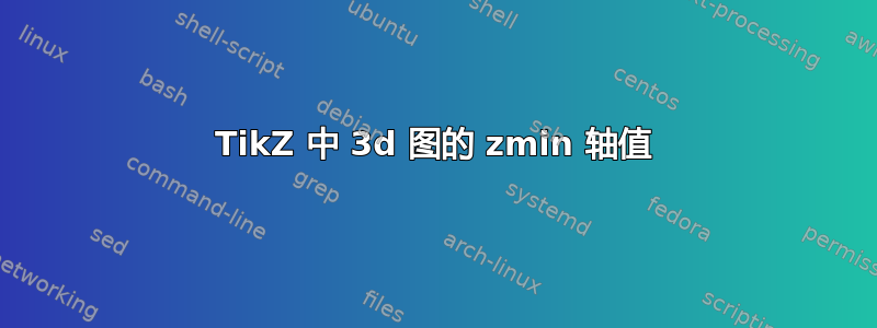 TikZ 中 3d 图的 zmin 轴值