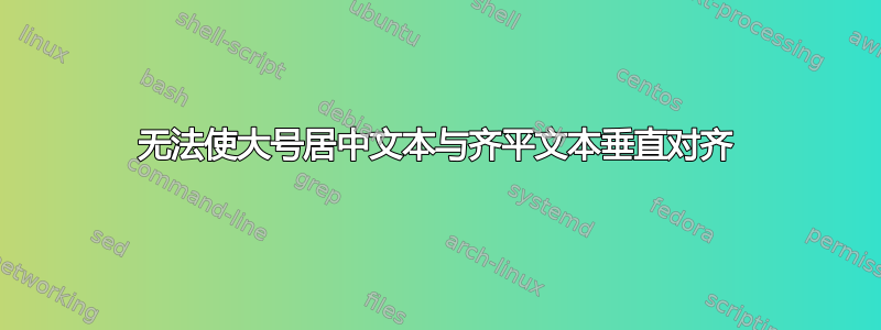 无法使大号居中文本与齐平文本垂直对齐