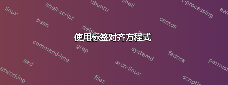 使用标签对齐方程式