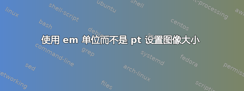 使用 em 单位而不是 pt 设置图像大小