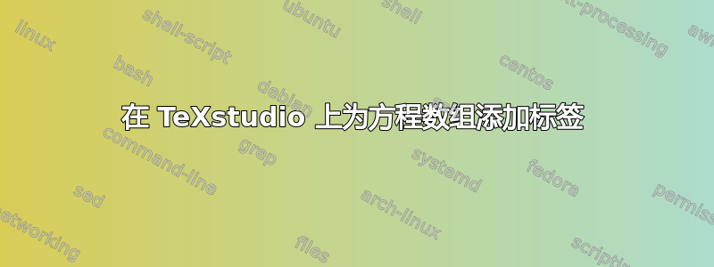 在 TeXstudio 上为方程数组添加标签