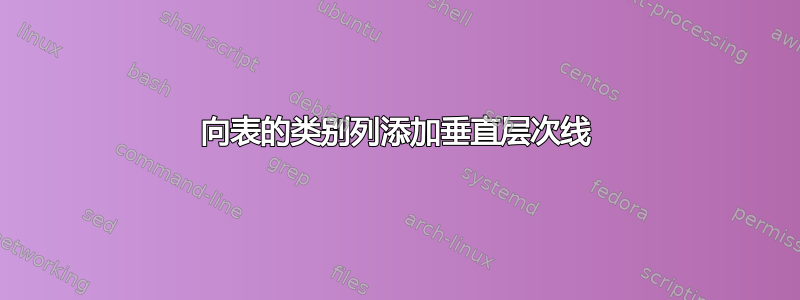 向表的类别列添加垂直层次线