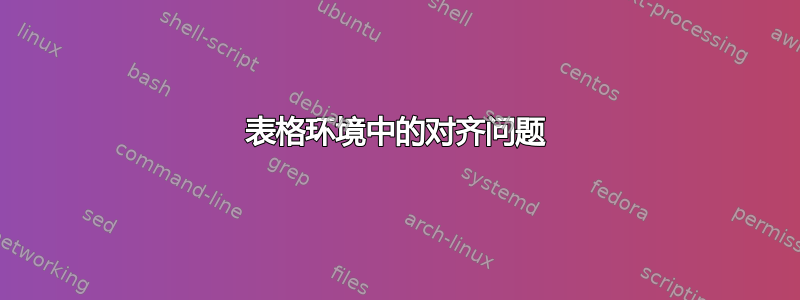 表格环境中的对齐问题