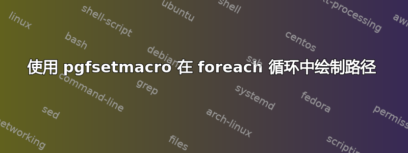 使用 pgfsetmacro 在 foreach 循环中绘制路径