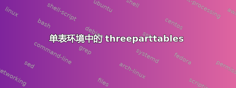 单表环境中的 threeparttables