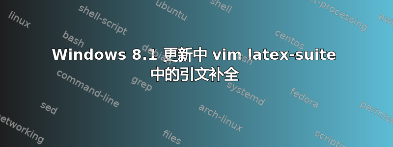 Windows 8.1 更新中 vim latex-suite 中的引文补全