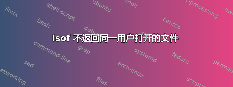 lsof 不返回同一用户打开的文件