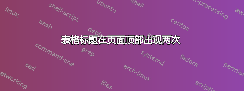 表格标题在页面顶部出现两次