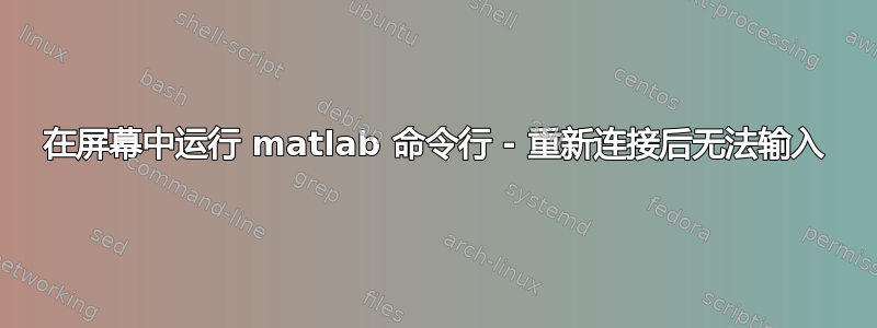 在屏幕中运行 matlab 命令行 - 重新连接后无法输入