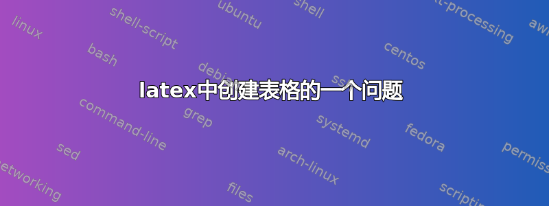 latex中创建表格的一个问题