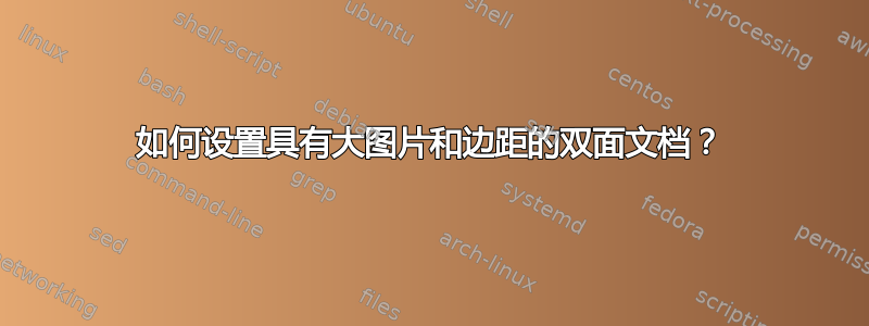 如何设置具有大图片和边距的双面文档？