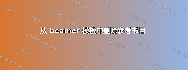 从 beamer 模板中删除参考书目