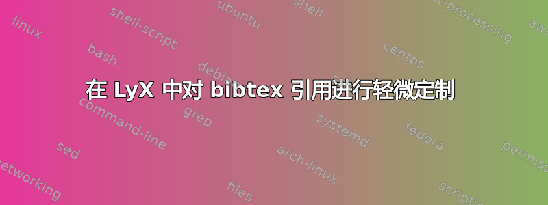 在 LyX 中对 bibtex 引用进行轻微定制