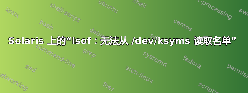 Solaris 上的“lsof：无法从 /dev/ksyms 读取名单”