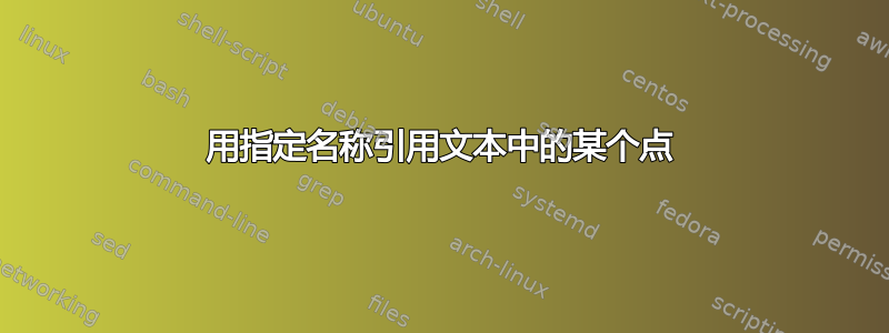 用指定名称引用文本中的某个点