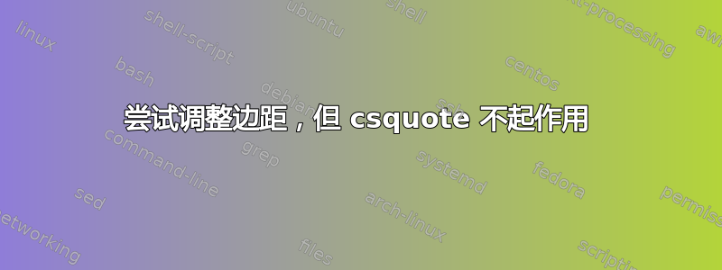 尝试调整边距，但 csquote 不起作用