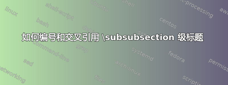 如何编号和交叉引用 \subsubsection 级标题