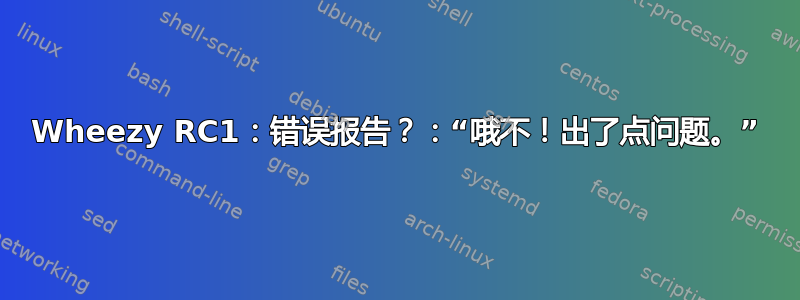 Wheezy RC1：错误报告？：“哦不！出了点问题。”