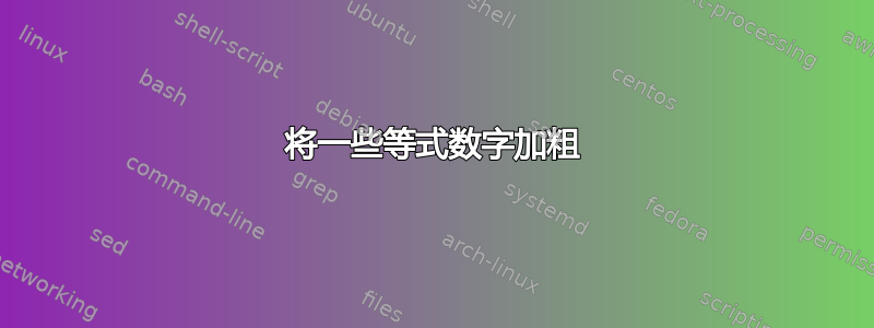 将一些等式数字加粗