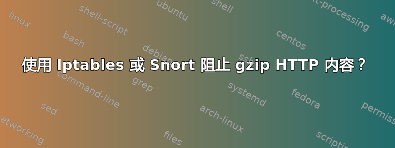 使用 Iptables 或 Snort 阻止 gzip HTTP 内容？