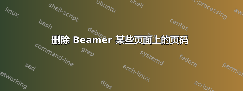 删除 Beamer 某些页面上的页码