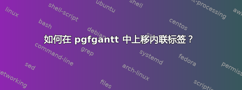 如何在 pgfgantt 中上移内联标签？