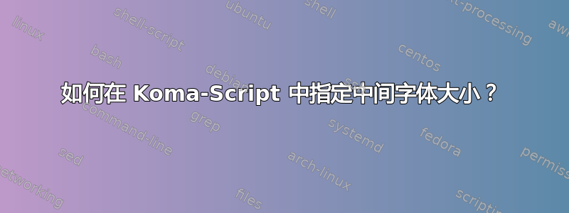 如何在 Koma-Script 中指定中间字体大小？