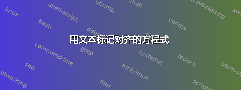 用文本标记对齐的方程式