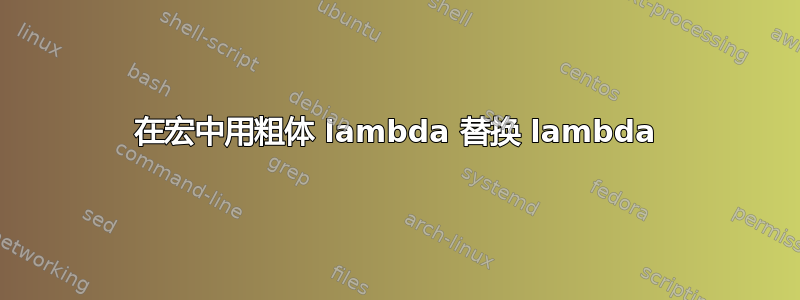 在宏中用粗体 lambda 替换 lambda