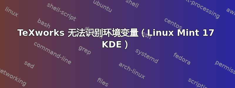 TeXworks 无法识别环境变量（Linux Mint 17 KDE）