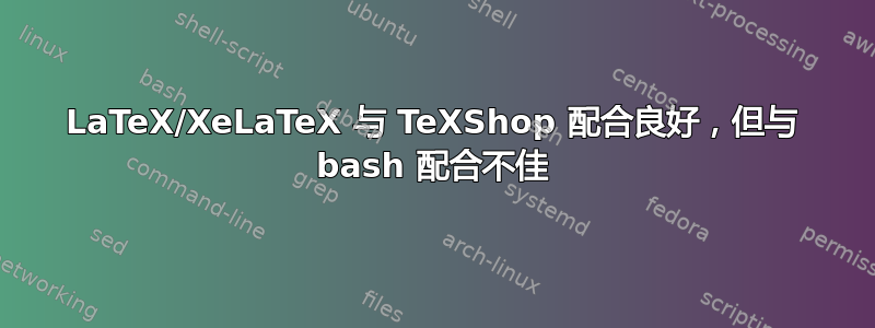 LaTeX/XeLaTeX 与 TeXShop 配合良好，但与 bash 配合不佳