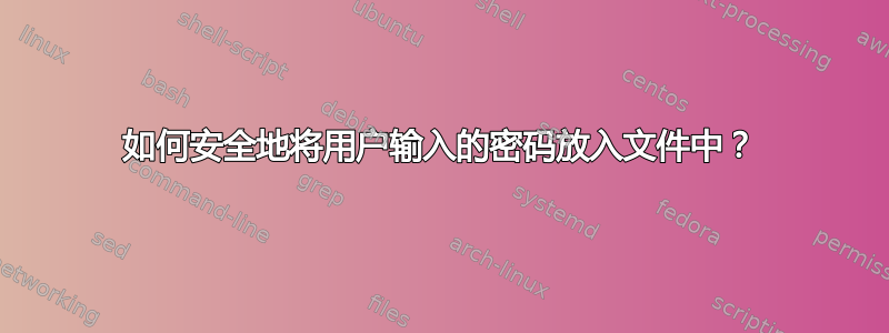 如何安全地将用户输入的密码放入文件中？