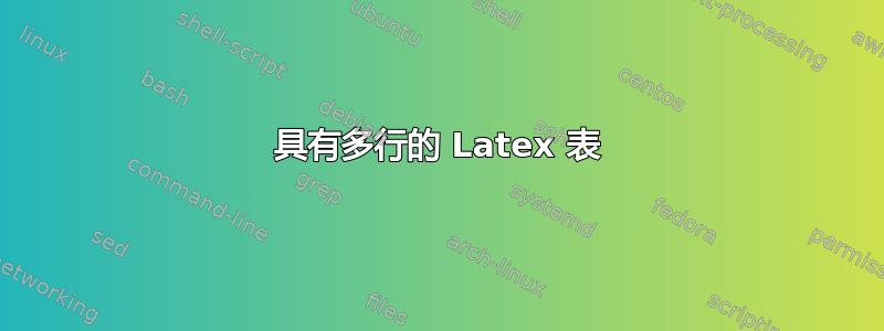 具有多行的 Latex 表