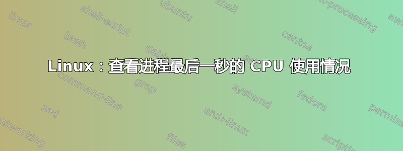 Linux：查看进程最后一秒的 CPU 使用情况