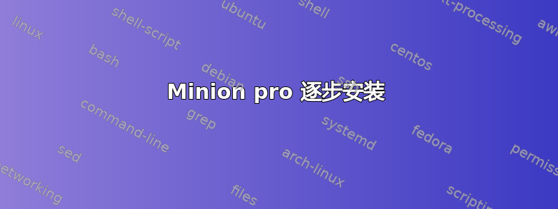 Minion pro 逐步安装