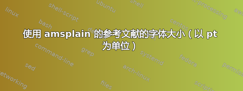 使用 amsplain 的参考文献的字体大小（以 pt 为单位）