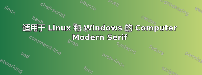 适用于 Linux 和 Windows 的 Computer Modern Serif