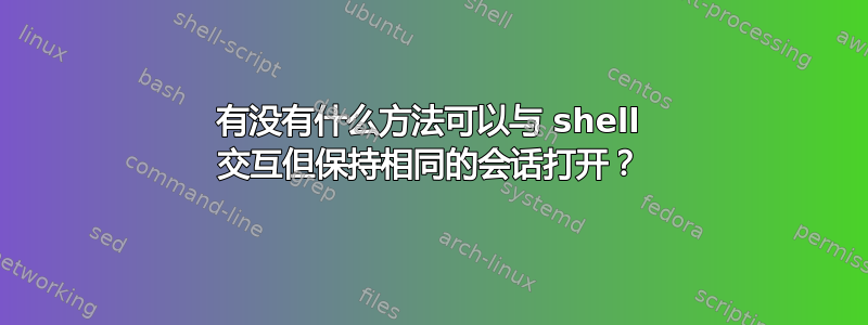 有没有什么方法可以与 shell 交互但保持相同的会话打开？