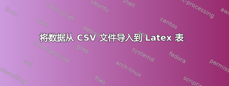 将数据从 CSV 文件导入到 Latex 表 