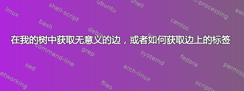 在我的树中获取无意义的边，或者如何获取边上的标签