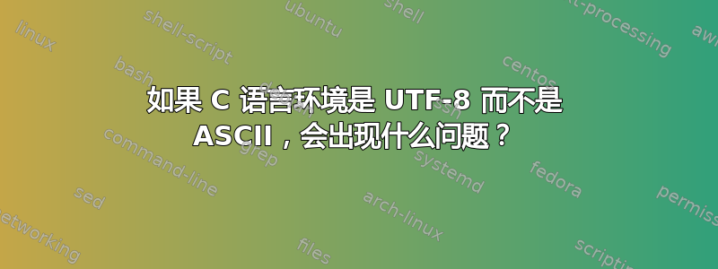 如果 C 语言环境是 UTF-8 而不是 ASCII，会出现什么问题？