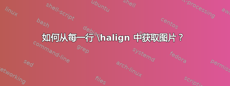 如何从每一行 \halign 中获取图片？