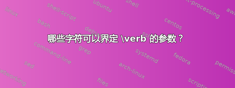 哪些字符可以界定 \verb 的参数？