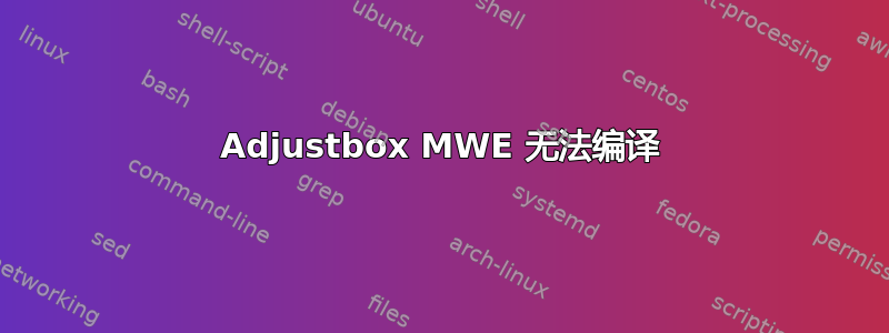 Adjustbox MWE 无法编译