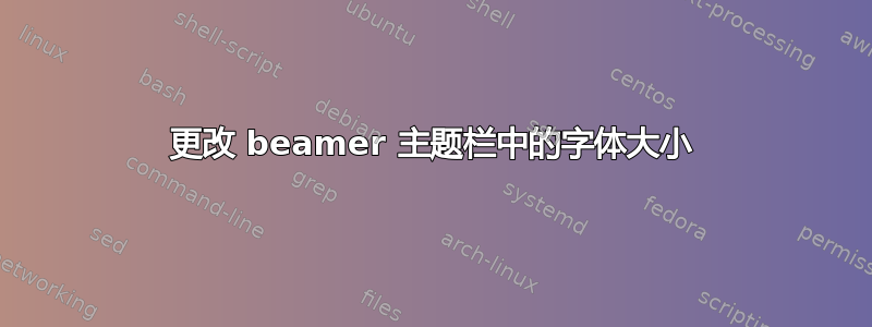 更改 beamer 主题栏中的字体大小