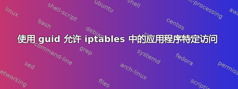 使用 guid 允许 iptables 中的应用程序特定访问