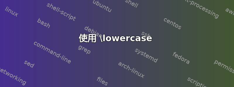 使用 \lowercase