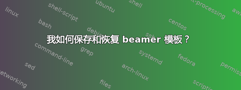 我如何保存和恢复 beamer 模板？