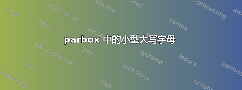 parbox 中的小型大写字母